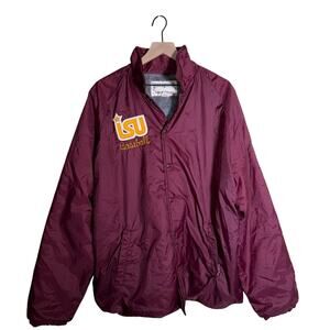 VINTAGE IOWA STATE field & stream baseball fleece line collegiate snap jacket XL